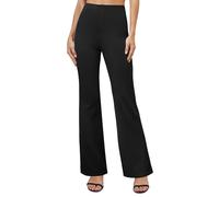 Women's High Waist Flared Yoga Pants - Stretchy Casual Trousers for Workout, Lounge & Daily Outfits (Black, S)