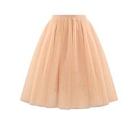 Women's High Waist Long Tulle Skirts for Parties Women's High Waist Pleated Mesh Skirt Mid Length Large Size A Line Skirt Black Pencil Skirts for Women UK (Rose Gold, XL)