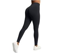 Women's High Waisted Compression Yoga Pants Casual Soft Stretch Workout Leggings Tummy Control Moisture Wicking Seamless Athletic Pants for Yoga Pilates Gym Running Everyday Active Wear Black