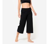 Women's High-waisted Cotton Yoga Capri Pants - Ultra Black