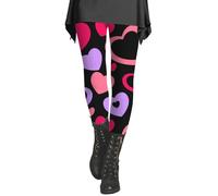 Womens High Waisted Leggings Soft Tummy Control Women's Valentines Day Tights with Hearts Red Heart Sexy Leggings Skinny Pant Patterned Red Heart Sporty Sweet Heart Cotton Leggings (Mint Green, S)
