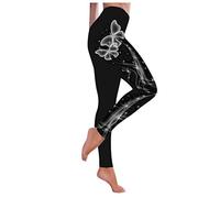 Women's High Waisted Leggings- Sports Leggings Butterfly Print Side Plus Size Slim Stretch Casual Skinny Sculpting Chic and Elegant Yoga Pants