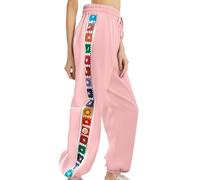 Women's High Waisted Sports Trousers, Women's Plus Size Colorful Printed Stitching Loose Fit Casual Comfortable Fit Hip-Hop Streetwear Chic And Elegant Jogging Pants