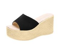 Women's High Wedge Heel Sandals UK Clearance, Open Toe Platform Slippers Orthopedic Shoes Wide Fit Sliders with Arch Support Casual Beach Sandals Pool Shoe Slider Comfortable Orthotic Slides