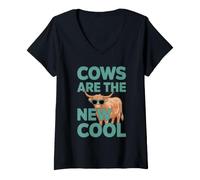 Women's Highland Cattle Fan Adorable Shaggy Cows and Rustic Charm V-Neck T-Shirt