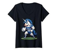 Women's Highland Charge Unicorn Rugby Pride V-Neck T-Shirt