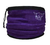 Women's Highland Cow Embroidered Purple Thermal Fleece Snood