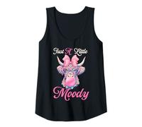 Womens Highland Cow Just A Little Moody Funny Farm Farmer Gifts Tank Top