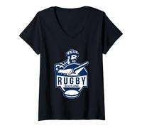 Womens Highlander Rugby Spirit Artwork V-Neck T-Shirt