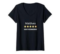 Womens Highly Recommended Maldives Travel Destination V-Neck T-Shirt