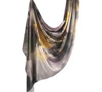 Women's Hijab watercolor printed silk textured satin, Tie Dyed Ombre marble water printed women's Shawl Hijab scarf, Smoke Yellow, 180x85CM