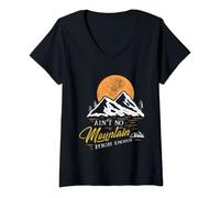 Womens Hiker tee aint no mountain high enough hiking trip hiker V-Neck T-Shirt