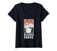 Womens Hiking - Alaska Range V-Neck T-Shirt