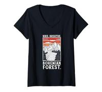 Womens Hiking - Bohemian Forest V-Neck T-Shirt