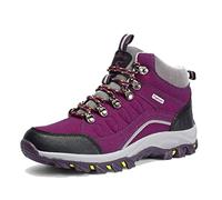 Women's Hiking Boots Waterproof Non-Slip Climbing Trekking Sneakers Outdoor Ankle Boots Hiking Shoes Purple