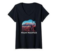 Womens Hiking Camping Mount Mansfield National Park V-Neck T-Shirt