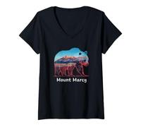 Womens Hiking Camping Mount Marcy National Park V-Neck T-Shirt