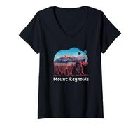 Womens Hiking Camping Mount Reynolds National Park V-Neck T-Shirt