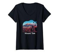 Womens Hiking Camping Mount Tom National Park V-Neck T-Shirt