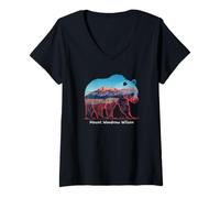 Womens Hiking Camping Mount Woodrow Wilson National Park V-Neck T-Shirt
