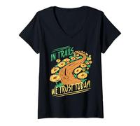 Women's Hiking Day in Trails We Trust Today V-Neck T-Shirt