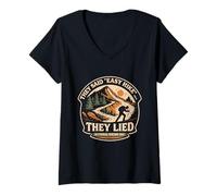 Women's Hiking Day They Said Easy Hike They Lied V-Neck T-Shirt