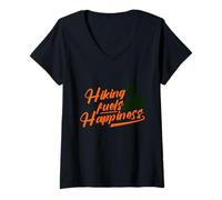 Womens Hiking Fuels Happiness Mountain Explorer V-Neck T-Shirt