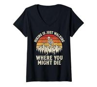 Women's Hiking is Just Walking Where You Might Die V-Neck T-Shirt