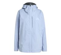 adidas Women's Terrex Multi 2.5 Layer CLIMAPROOF Rain Jacket, glow blue, L