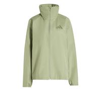 adidas Women's Terrex Multi Essentials 2 Layer Climaproof Rain Coat, tent green, L