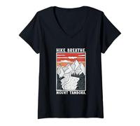 Womens Hiking - Mount Tambora V-Neck T-Shirt