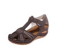 Womens Hiking Sandals, Sandals for Women, Summer Closed Toe Fisherman Comtable Orthopaedic Arch Support Hollow Out Ankle Strap Beach Shoes