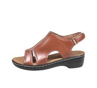 Womens Hiking Sandals Thick Athletic Cushion rch Support Outdoor Sandals Fish Mouth urable Non Slip Adjustable Buckle Metal Strap Wedge Heels Sandal for Walking Beach Summer (Brown, 5.5)