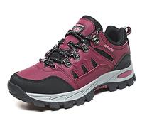 Women's Hiking Shoes Waterproof Lightweight Non-Slip Outdoor Ankle Boots Trekking Climbing Travel Shoes Red