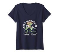 Womens Hilarious Frog Cowboy Western Charm & Humor,I Do What I Want V-Neck T-Shirt