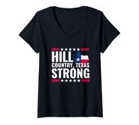 Womens Hill Country - Texas Flag Map V-Neck T-Shirt