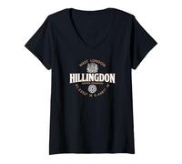 Womens Hillingdon West London England Coordinates Label 2C V-Neck T-Shirt