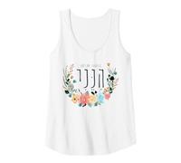 Womens Hineni Hebrew Here I Am Isaiah 6:8 Send Me Floral Watercolor Tank Top
