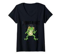 Womens Hip Hop Frog Tee Funny Cartoon Rapper Urban Streetwear Vibes V-Neck T-Shirt