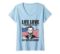 Womens Hip Replacement Recovery Abraham Lincoln Hip Replacement V-Neck T-Shirt