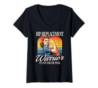 Women's Hip Replacement Warrior Its Not for The Weak V-Neck T-Shirt