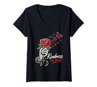 Women's Hippie Kindness is Free Rose Gardener Funny Roses V-Neck T-Shirt