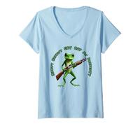 Womens Hippity Hoppity Get Off My Property Angry Looking Frog V-Neck T-Shirt