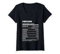 Women's Hiromi Nutrition Facts Name V-Neck T-Shirt