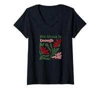 Womens His Grace Is Enough Bible Quote Faith Christianity V-Neck T-Shirt