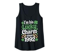 Womens his Lucky Charm 1992 Couples Matching Wedding Anniversary Tank Top