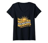 Women's His Mercies are New Every Morning V-Neck T-Shirt