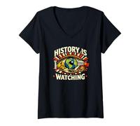 Women's History is Watching Eye of Time Protest V-Neck T-Shirt