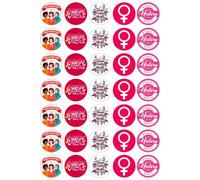 Women's History Month - Edible Cupcake Toppers - Wafer or Icing - Woman Power Party Themed Celebration Cake Decorations for Cupcakes, Cookies, Brownies, Muffins & More!