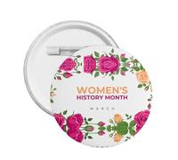 Women's History Month Pins Round Brooch Button Badge Stickers Sign Metal Pin